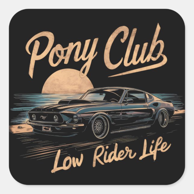 FANTASTISK MUSCLE CAR STICKERS FYRKANTIGT KLISTERMÄRKE (Framsida)