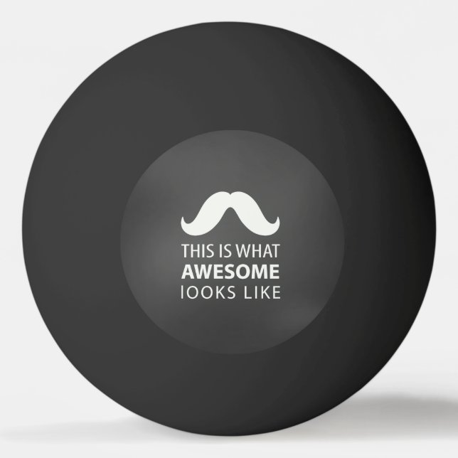 Fantastisk Mustasch Pingisboll (Framsidan)