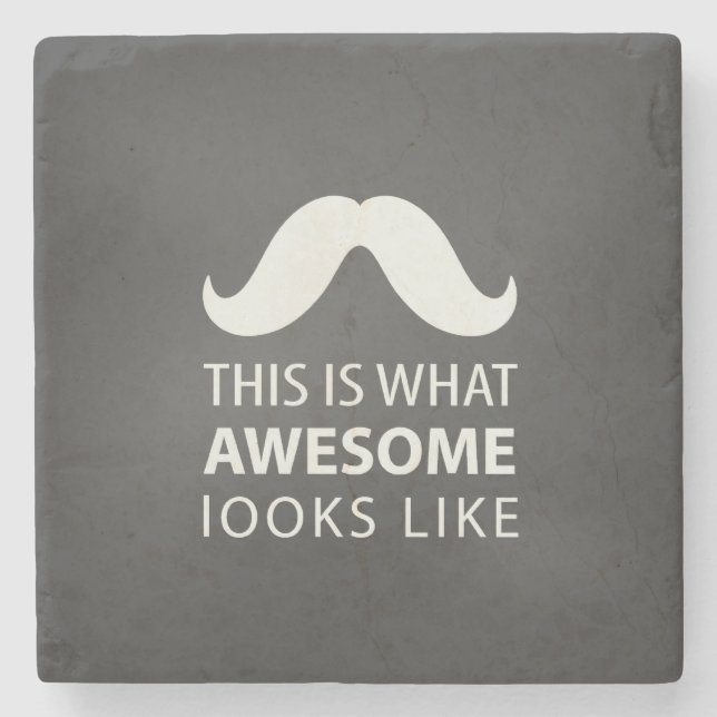 Fantastisk Mustasch Stenunderlägg (Framsidan)