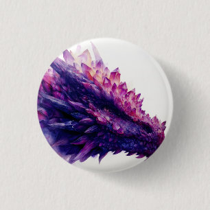 Fantastisk Mystisk Amethyst Kristall Drakdjur Knapp