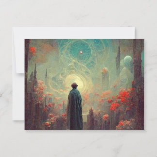 Fantastisk mystisk skönhet på födelsedagskortet vykort
