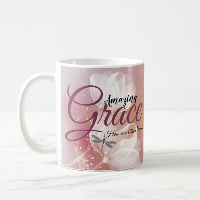 Fantastisk nåd Rosa blommig  Kaffemugg (Vänster)