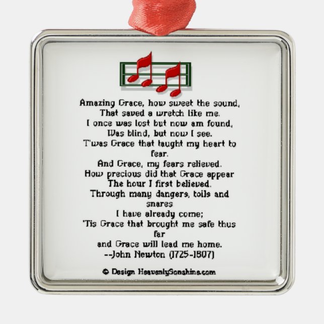 Fantastisk nådpsalm julgransprydnad metall (Framsidan)