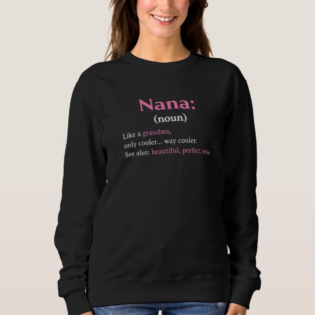 Fantastisk Nana Definition  Mamma Mors dag T Shirt (Framsida)