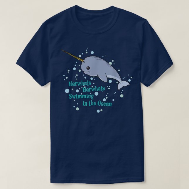 Fantastisk Narwhal Unicorns of the Sea T Shirt (Design framsida)