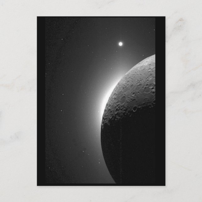 Fantastisk NASA-bild, Måne upplyst med jordskina Vykort (Framsida)