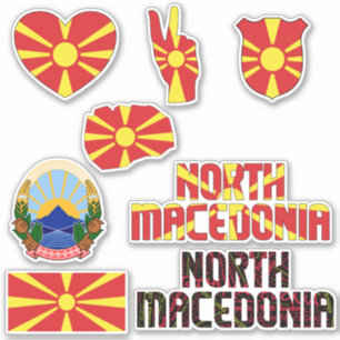 Fantastisk Nordmakedonska formar nationella symbol Klistermärken