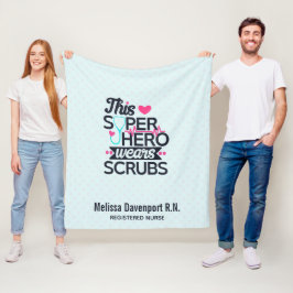Fantastisk Nurse Superhjälte Sstickande typografi Fleecefilt