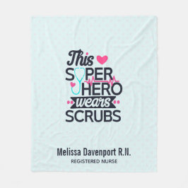 Fantastisk Nurse Superhjälte Sstickande typografi Fleecefilt