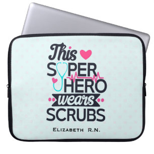 Fantastisk Nurse Superhjälte Sstickande typografi Laptop Fodral