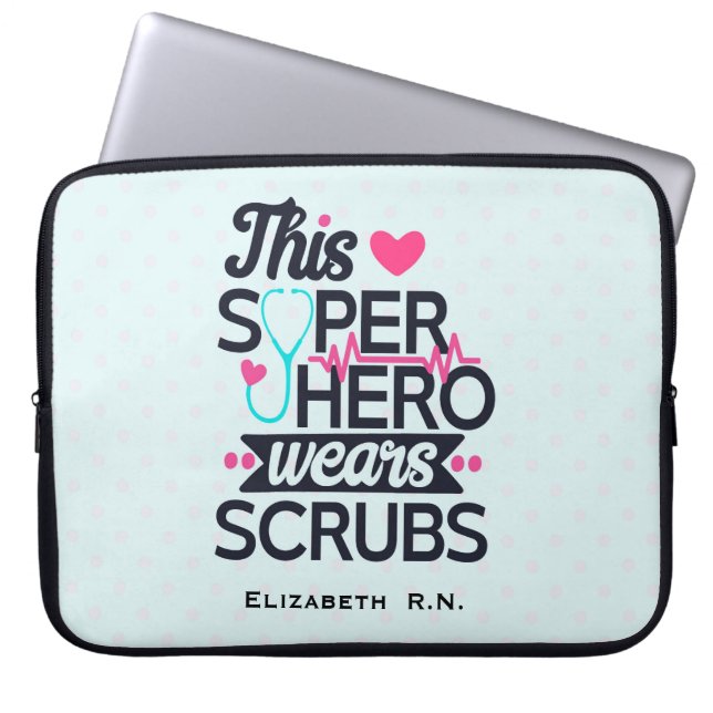 Fantastisk Nurse Superhjälte Sstickande typografi Laptop Fodral (Framsidan)