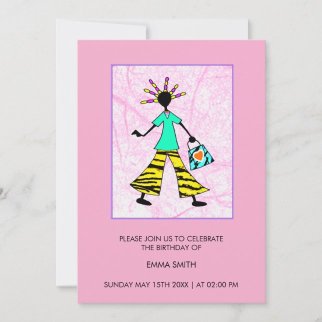 Fantastisk och Elegant Kvinnofödelsedag Inbjudningar (Framsida)