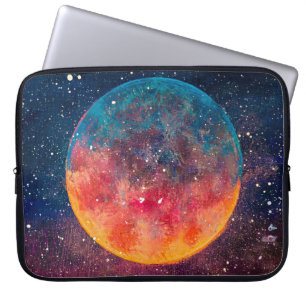 Fantastisk oljemålning vacker stor planet måne a laptop fodral