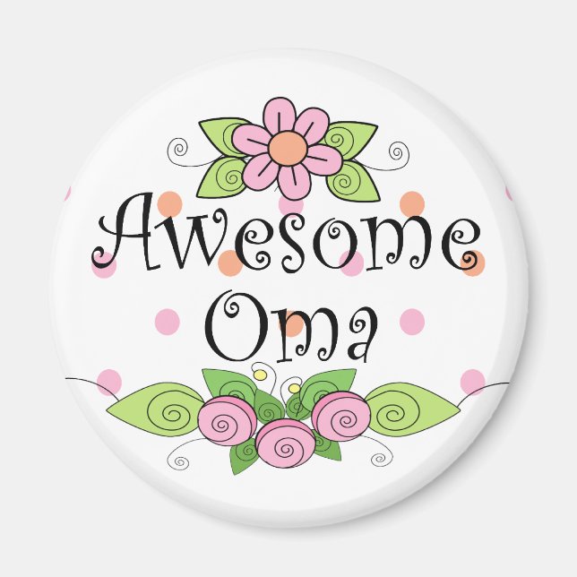 Fantastisk Oma T-Shirt Magnet (Framsidan)