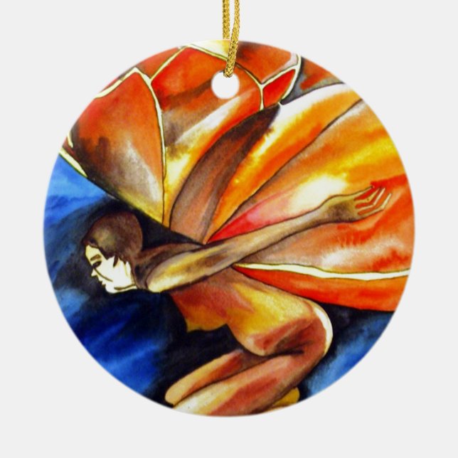 Fantastisk originalfantasi julgransprydnad keramik (Framsidan)