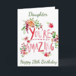 FANTASTISK PÅ DITT **18th** BIRTHDAG Kort<br><div class="desc">SKICKA "DITT DAUGHTER" DET HÄR "FANTASTISK" OCH ÄNDRA ÅLDERN OM DU VILL... .SOM ALLTID PÅ VÅRA KARTOR HÄR I ZAZZLE</div>