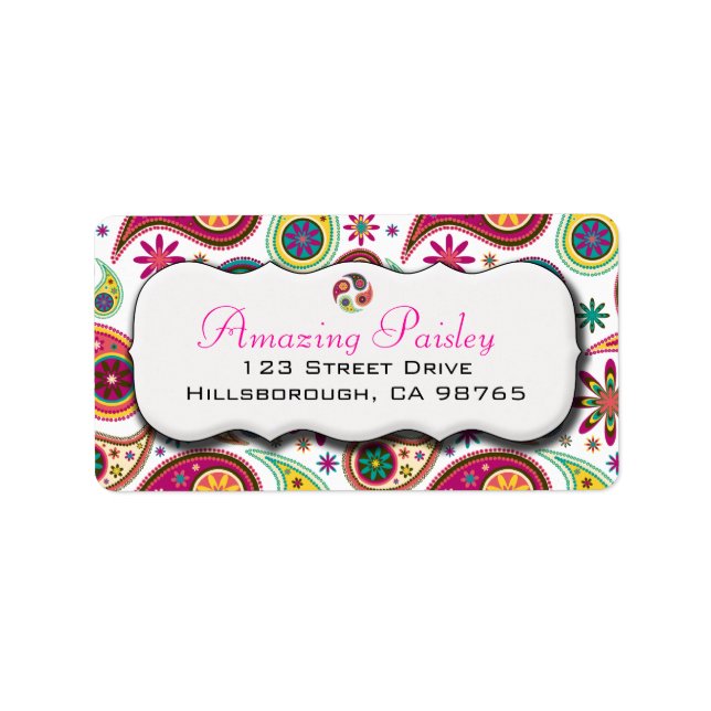 Fantastisk Paisley-adressetikett Adressetikett (Framsidan)