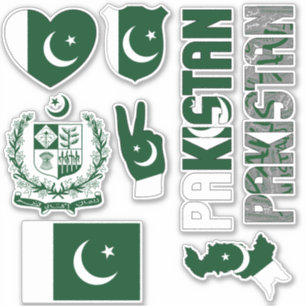 Fantastisk Pakistan Shapes National Symbols Klistermärken