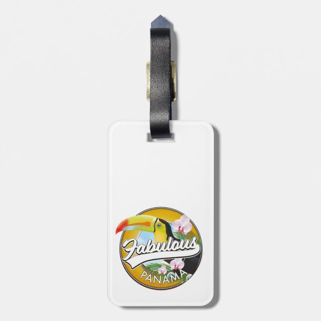 Fantastisk Panama retro logotyp Bagagebricka (Baksidan Lodrät)