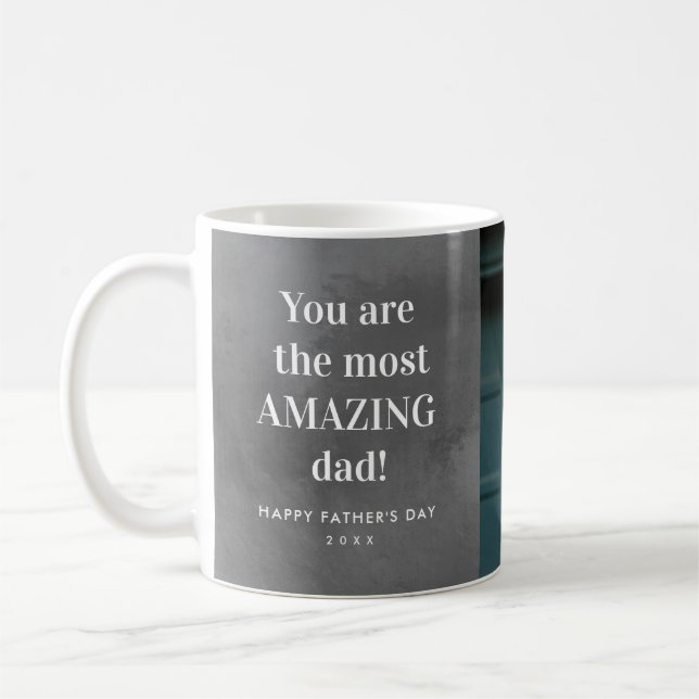 Fantastisk pappa foto Fars dag Kaffemugg (Vänster)