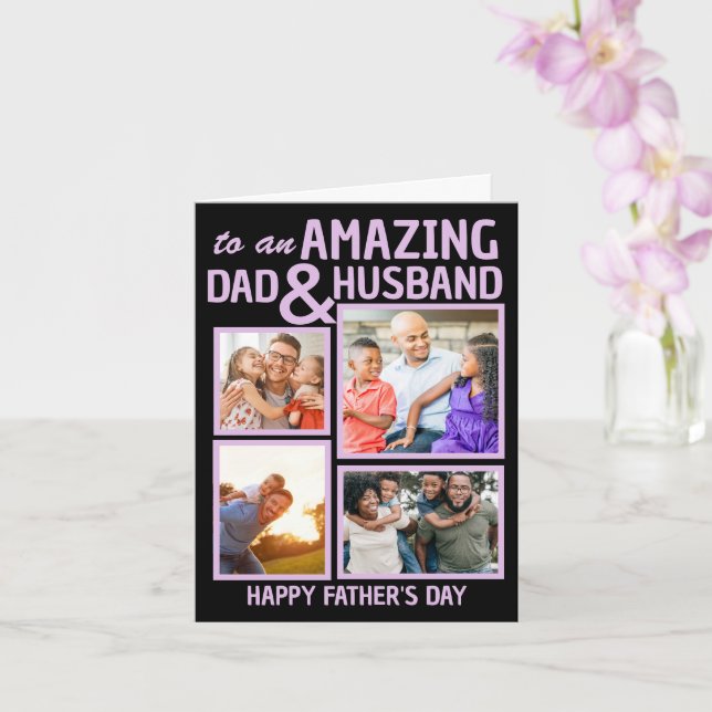 Fantastisk Pappa & Make | Anpassad Fars Dags Foto Kort (Orkide)
