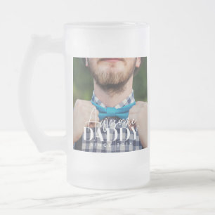 Fantastisk pappa sedan 20XX Foto med enkel Elegant Frostat Ölglas