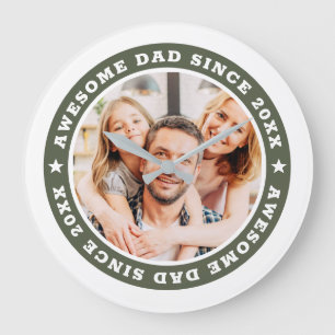 Fantastisk Pappa sedan 20XX Modern Simple Photo Stor Klocka