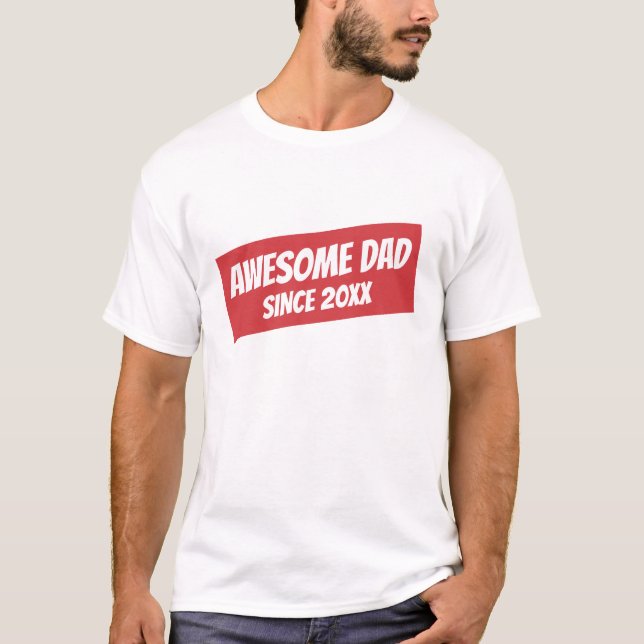 Fantastisk Pappa sedan 20XX Modern Simple T Shirt (Framsida)