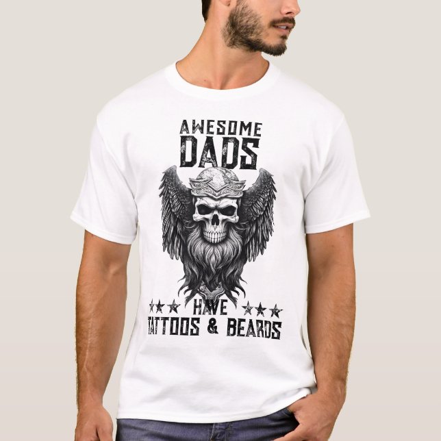Fantastisk Pappa Tattoo Stil | Fars dag Light Base T Shirt (Framsida)