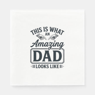 Fantastisk Pappa Vintage Gravyr Typografi Design_1 Pappersservett