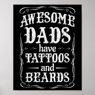 Fantastisk Pappor har tatueringar och bodar Shirt Poster