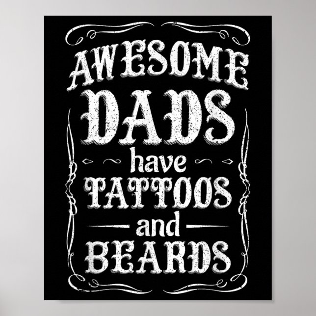 Fantastisk Pappor har tatueringar och bodar Shirt  Poster (Framsidan)
