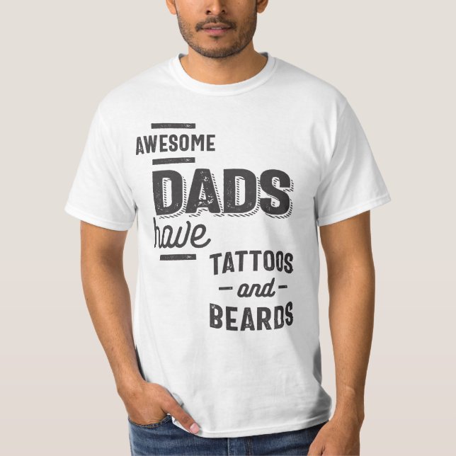 Fantastisk Pappor har tatueringar och boskapsuppfö T Shirt (Framsida)
