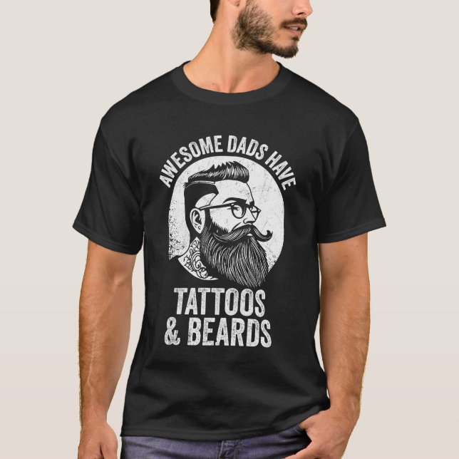 Fantastisk Pappor har tatueringar och fåglar T Shirt (Framsida)