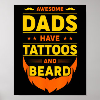 Fantastisk Pappor har tatueringar och skägg Poster