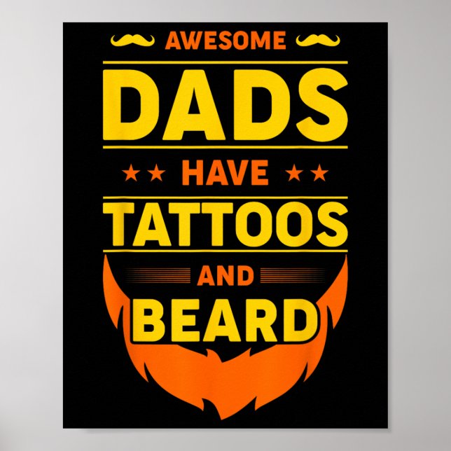 Fantastisk Pappor har tatueringar och skägg Poster (Framsidan)