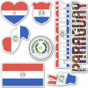 Fantastisk Paraguay Shapes National Symbols Klistermärken