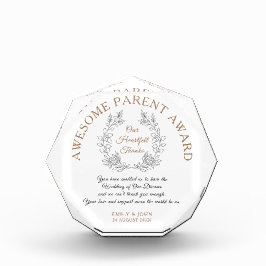 Fantastisk Parent Award/Tack från Bride & Groom
