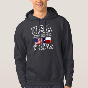 Fantastisk Patriotic Authsible U.S.A. and Texas Sweatshirt Med Luva