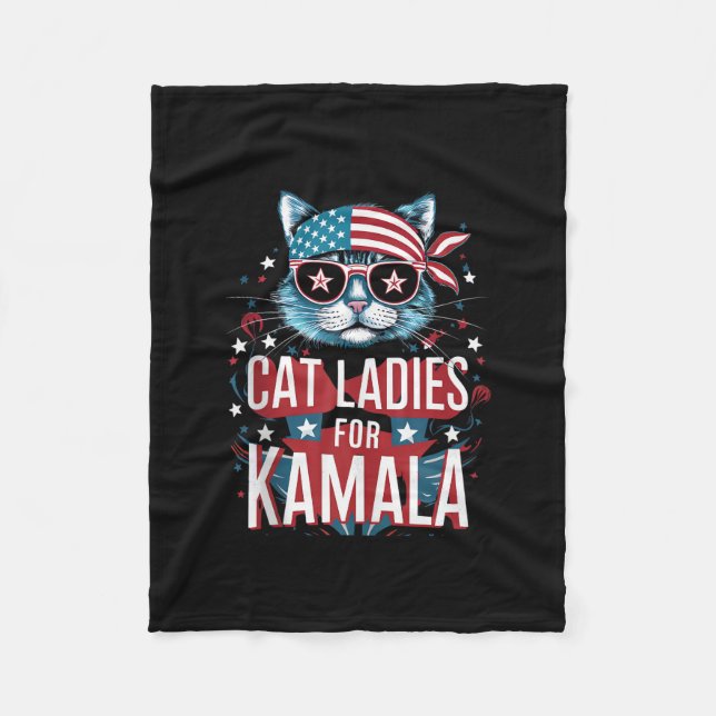 Fantastisk Patriotic Cat med Bandana Cat Dam för Fleecefilt (Framsidan)