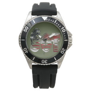 Fantastisk patriotisk militär unik armbandsur