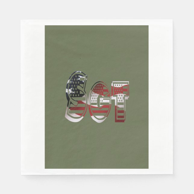 Fantastisk patriotisk militär unik pappersservett (Framsidan)