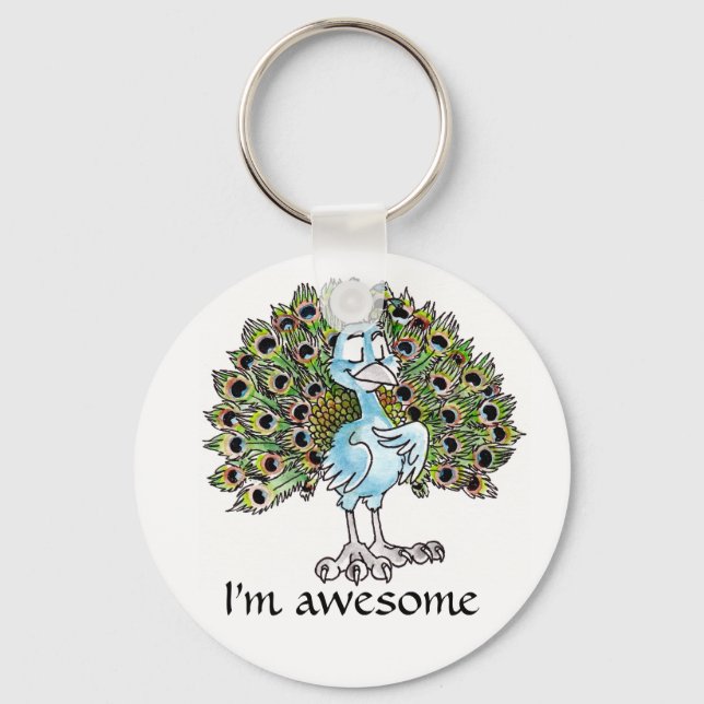 Fantastisk Peacock Keychain Nyckelring (Framsida)
