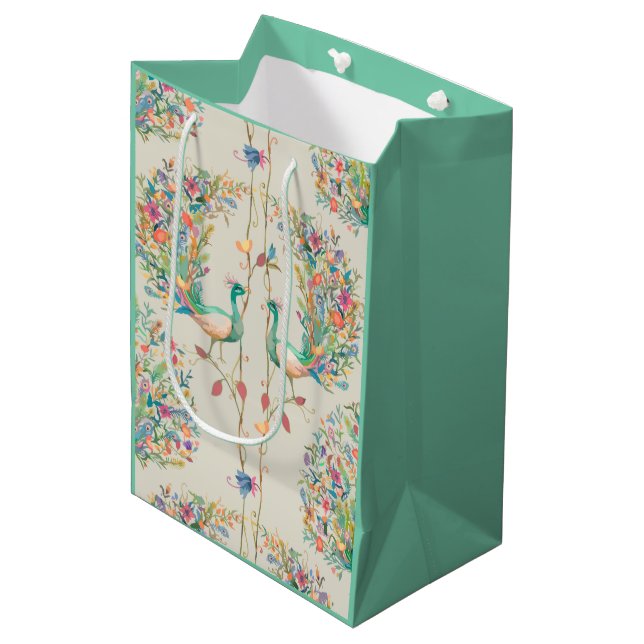Fantastisk Peacock Large Gift Bag (Framsidan Vinklad)