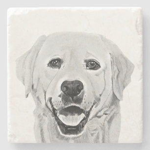 Fantastisk Pencil Lycklig Labrador Marble Underläg Stenunderlägg