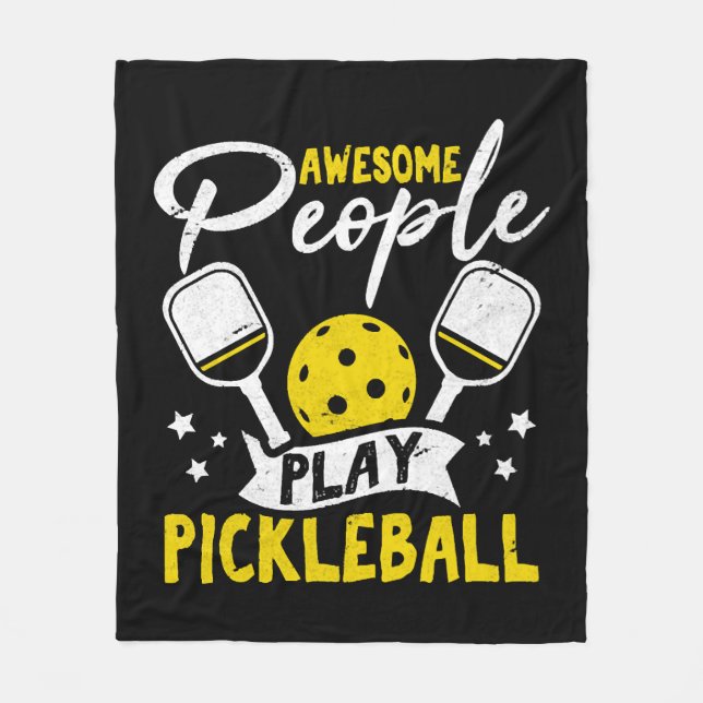 Fantastisk People Play Pickleball Funny Paddleball Fleecefilt (Framsidan)