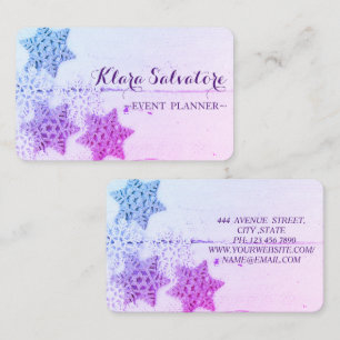 Fantastisk Perfekt Julens Lila Snowflake Visitkort