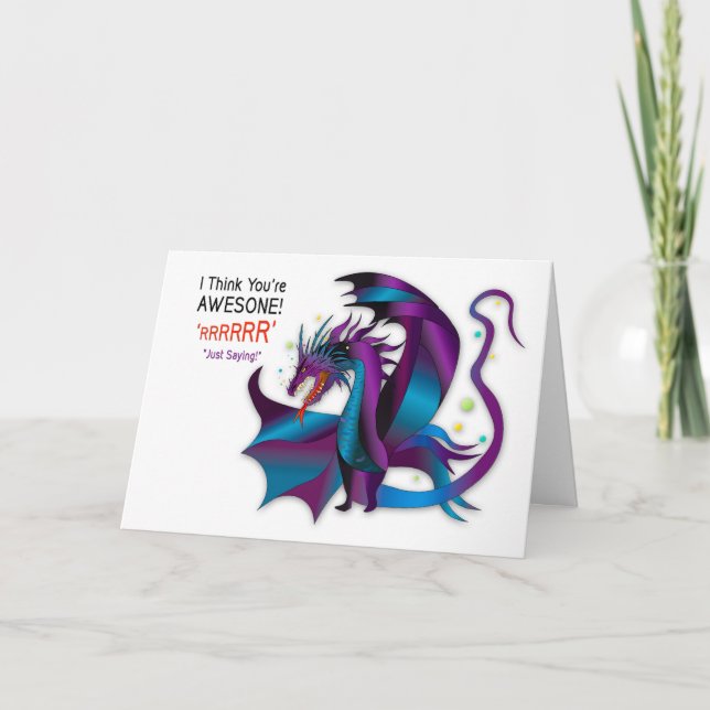 Fantastisk Person Fierce Dragon Lila Blues Kort (Framsida)