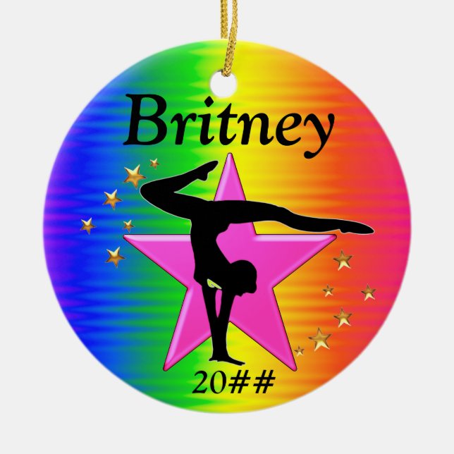 FANTASTISK PERSONLIG GYMNASTICS ORNACS JULGRANSPRYDNAD KERAMIK (Framsidan)