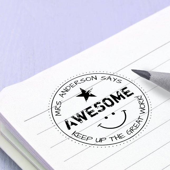 Fantastisk | Personlig Lärare Självfärgande Stämpel (Awesome | Personalized Teachers Self-inking Stamp)